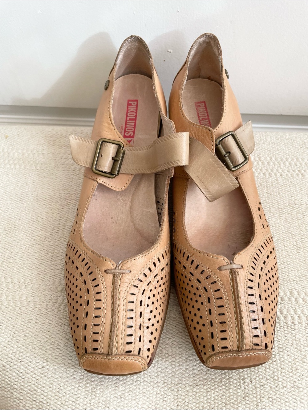 Pikolinos Leather Mary Jane Shoes Women Size 10 Made Spain - Picture 2 of 8